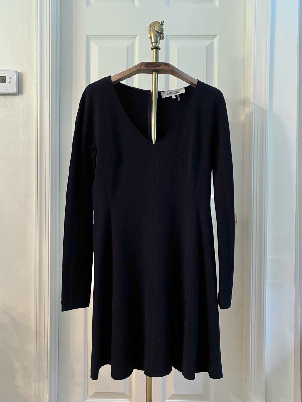 Diane Von Furstenberg Black Long Sleeve Dress